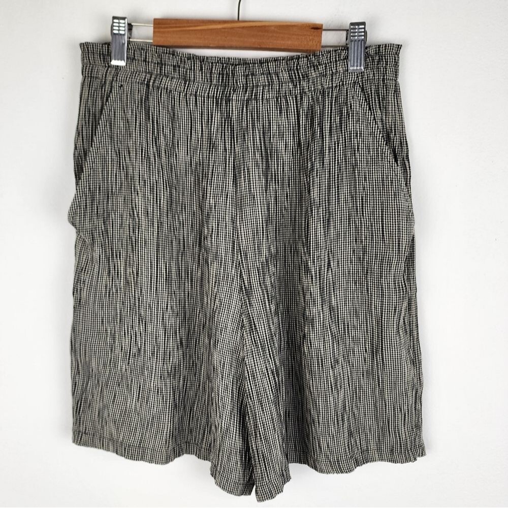 Vintage Rialto By Joe Perreras Checkered Crushed Pull-on Shorts USA Made Size M - Picture 4 of 12